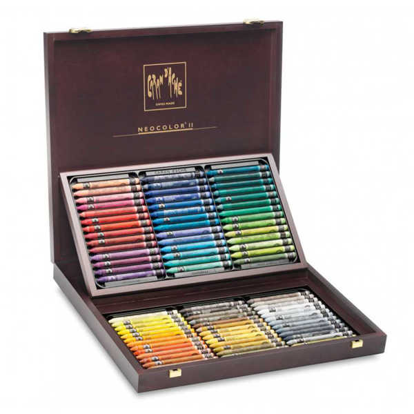 Picture of Caran d'Ache Neocolor II Artists Crayon 84pce Wooden Box Set