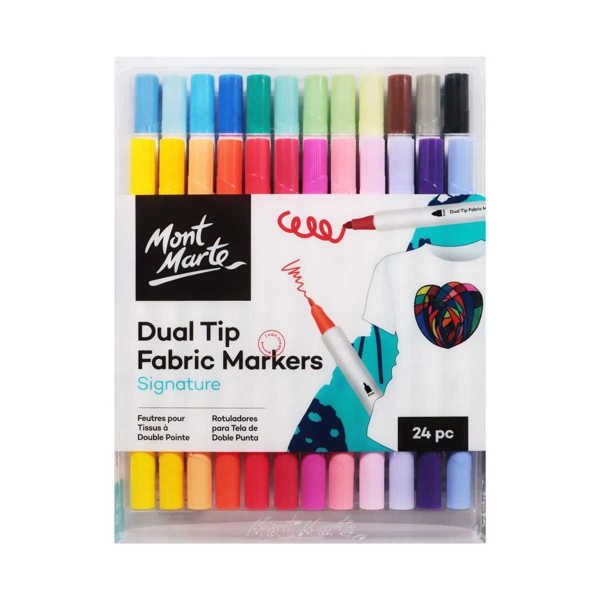 Picture of Mont Marte Dual Tip Fabric Markers 24pk