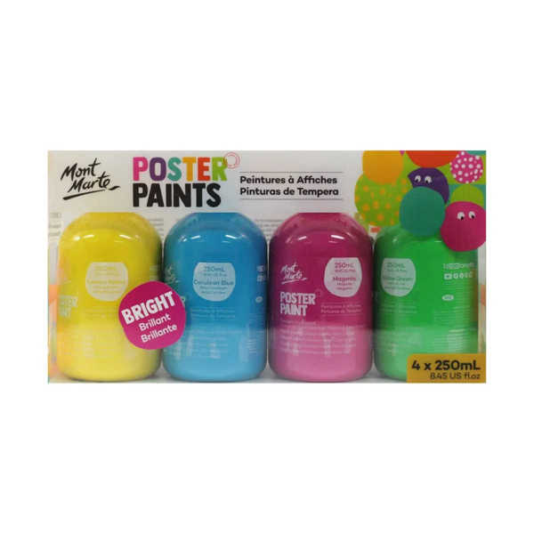 Picture of Mont Marte Poster Paint Set 4pk - Bright