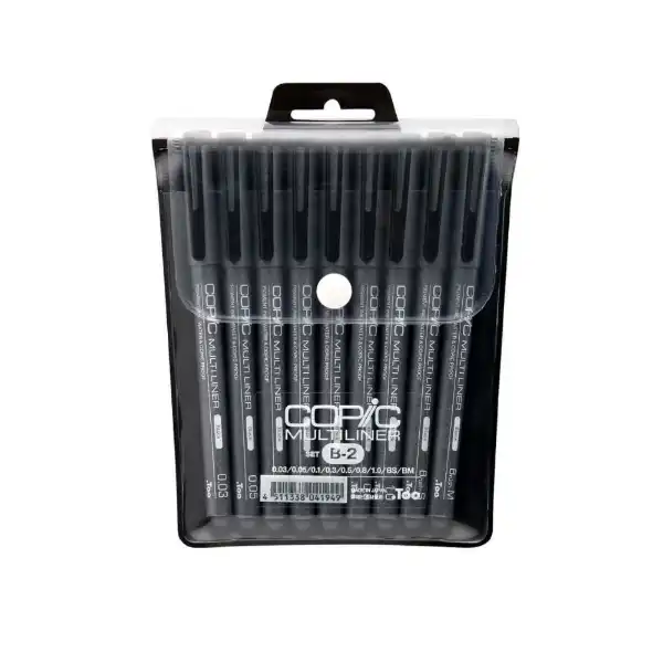 Picture of Copic Multiliner Pen Set 9Pk-  Black