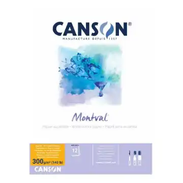 Show details for Canson Montval Watercolour Pad Medium 300gsm Picture of Canson Montval Watercolour Pad Medium 300gsm