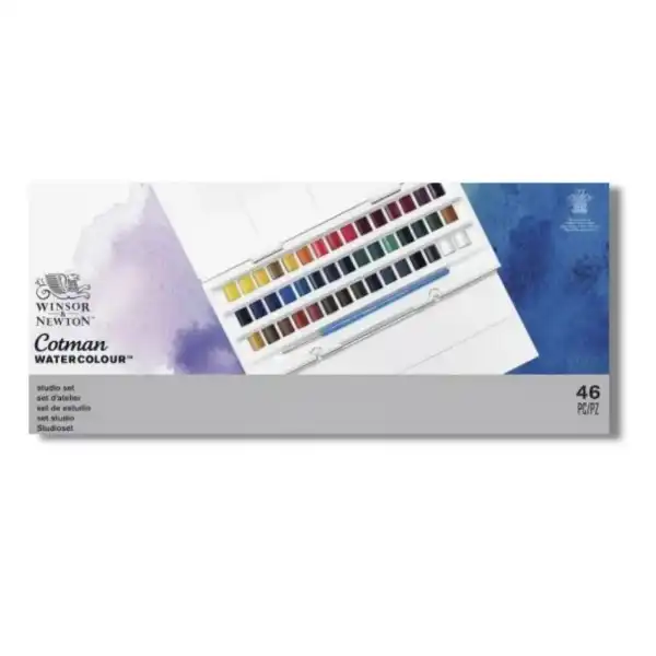 Picture of Winsor & Newton Cotman Half Pan Studio Set 45 Piece