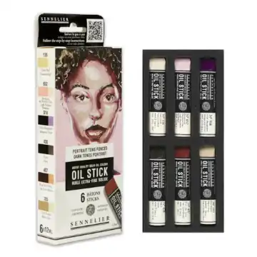 Show details for Sennelier Artist Oil Stick Mini Set - Dark Portrait  Picture of Sennelier Artist Oil Stick Mini Set - Dark Portrait