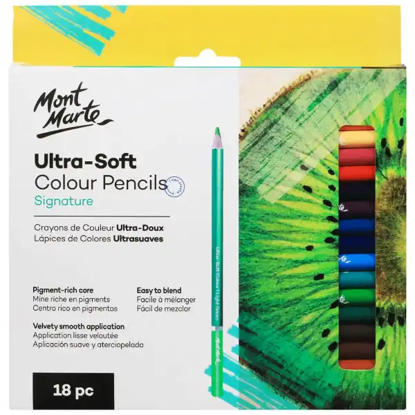 Picture of Mont Marte Ultra Soft Colour Pencil Set 18pk