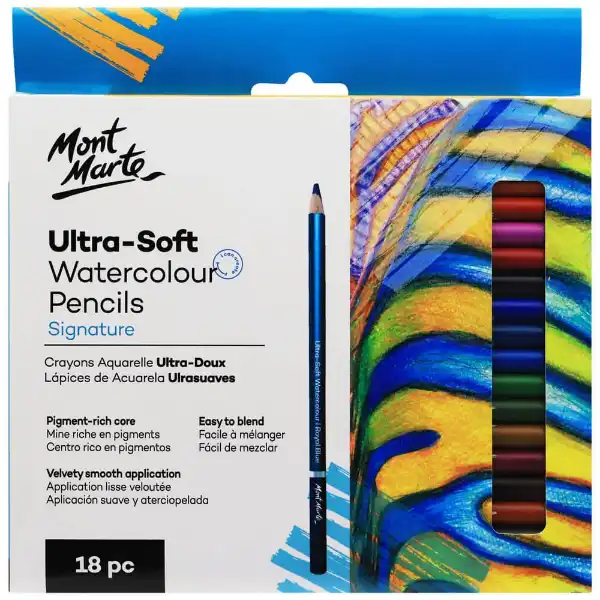 Picture of Mont Marte Ultra Soft Watercolour Pencils 18pk