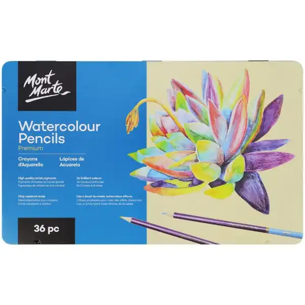 Picture of Mont Marte Premium Watercolour Pencils in Tin 36pc