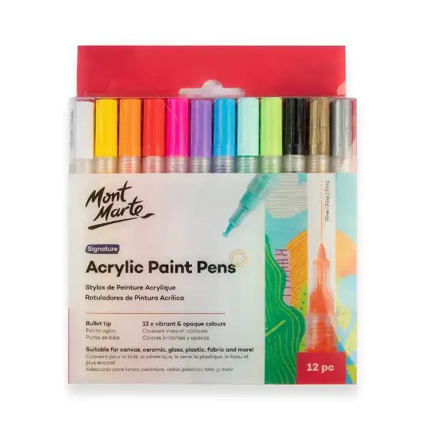 Picture of Mont Marte Acrylic Paint Pen Set 12pk Fine