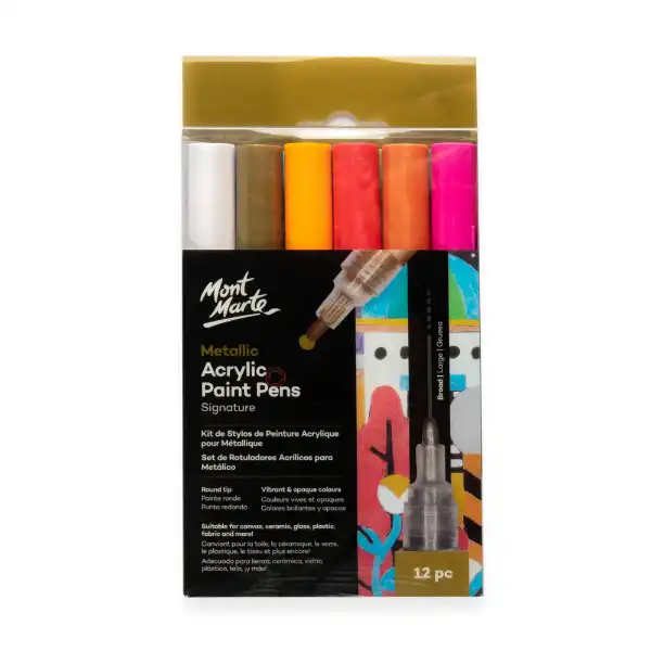 Picture of Mont Marte Acrylic Paint Pens Metallic 12pk