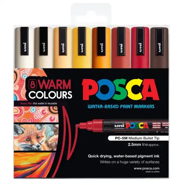 Picture of Uni Posca Paint Pen PC-5M 8 Warm Set