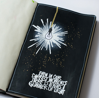 10 unique art journal ideas - black background